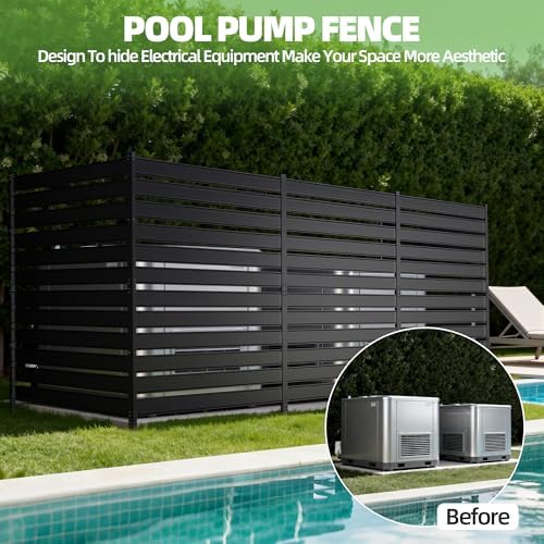 Privacy Fence Screen for AC & Trash, 42" H × 38" W（3P） Metal No...