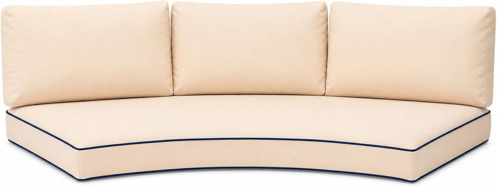 Outdoor Half Moon Sofa Cushion 4-Piece Set, Curved Patio Furniture Cushions, ...