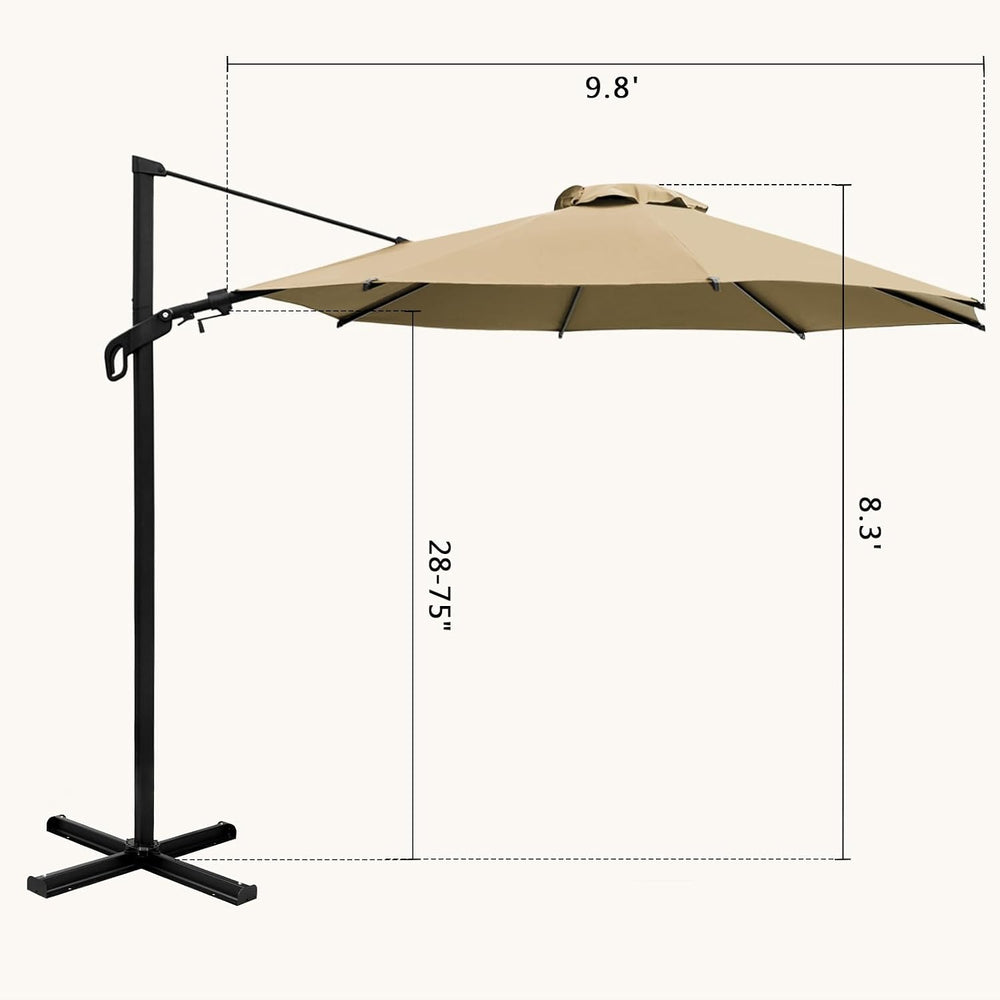 Abba Patio 10FT Vienna Offset Patio Umbrella Outdoor Cantilever Umbrella with...