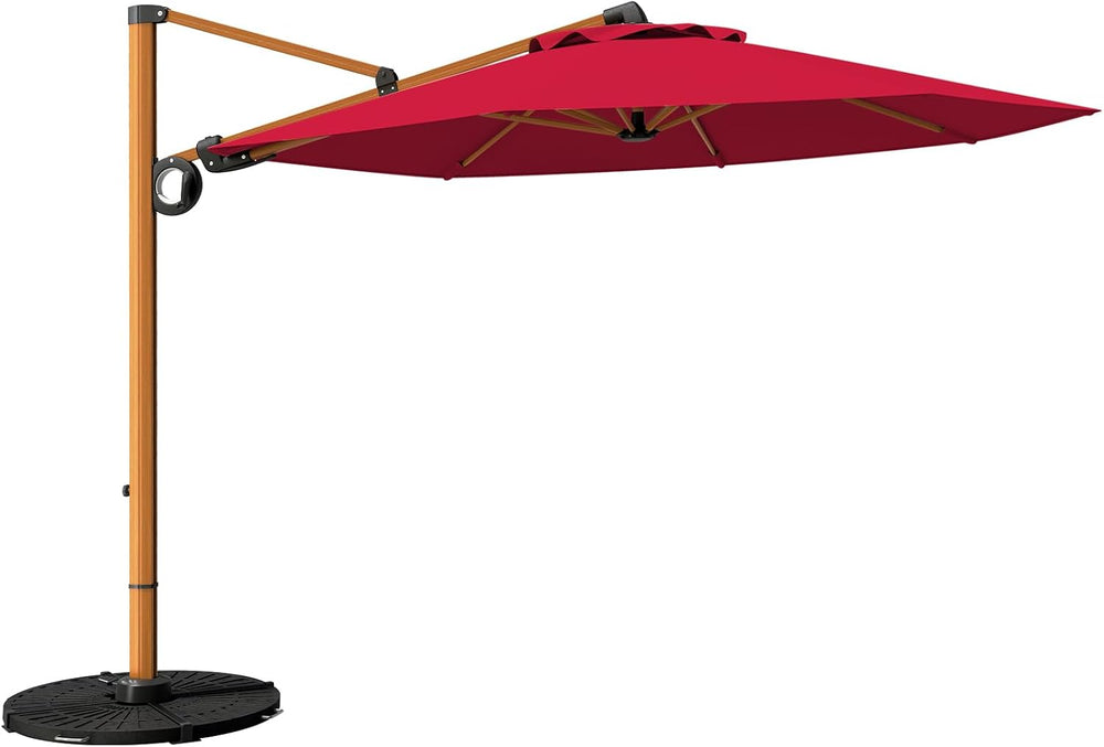 Grand patio 10FT Patio Umbrella, Aluminum Cantilever Umbrella with Round Cano...