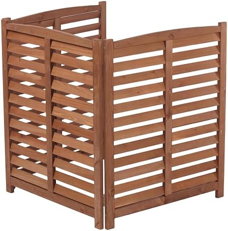 Knocbel Privacy Screen Solid Wood Decorative Fences Air Conditioner Fence Tra...