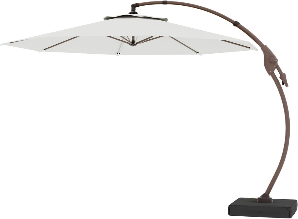 11FT Cantilever Umbrella with Heavy-Duty Base, Outdoor Large Round Aluminum O...