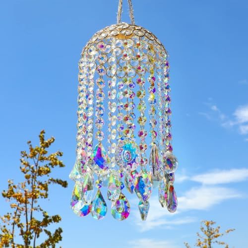 12.8'' Crystal Wind Chime Suncatchers Wind Chimes for Window Indoor O...