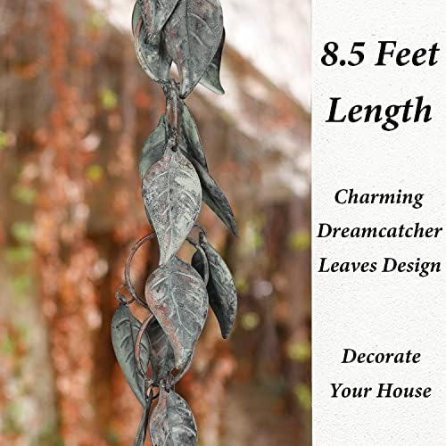 8.5 FT Rain Chain, Rain Chains for Gutters, Metal Rain Chain Downspouts