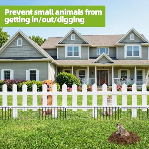 30Panels Garden Fence Animal Barrier, 13in(H) x 30ft(L) No Dig Fence for Dogs...