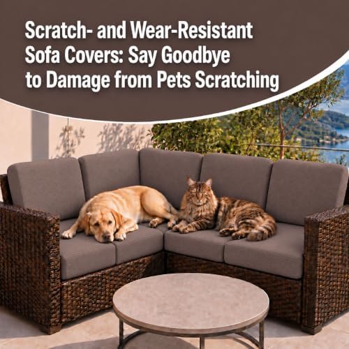 8Pcs Patio Cushion Covers, Outdoor Stretch Cushion Covers, Washable