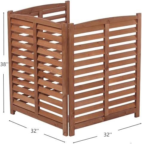 Knocbel Privacy Screen Solid Wood Decorative Fences Air Conditioner Fence Tra...