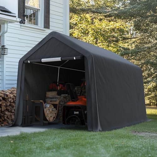 ADVANCE OUTDOOR 7x12 ft 2 Roll up Doors & Vents Outdoor Portable Storage ...