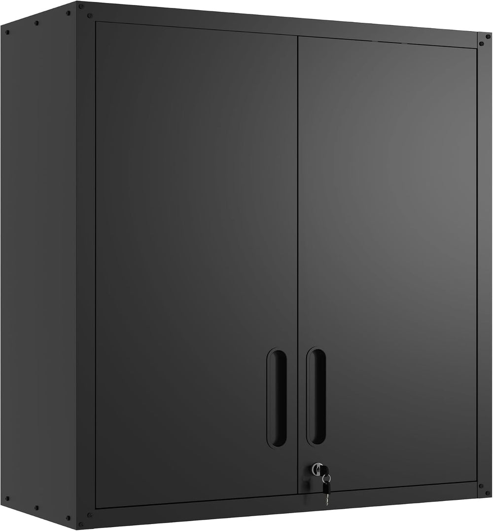 Wall-Mounted Metal Garage Storage Cabinet, Lockable Floating Tool Cabinet