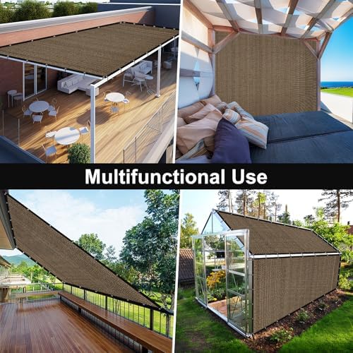 Artpuch 90% Sun Shade Cloth, 12 x 16 FT Pergola Shade Cover Canopy with Gromm...