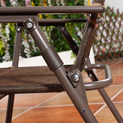 GIANTEX Set of 4 Patio Folding Sling Chairs Steel Camping Deck Garden Pool Ba...