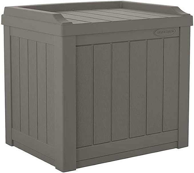 Suncast 2 Pack 22 Gallon Indoor or Outdoor Backyard Patio Small Storage Deck ...