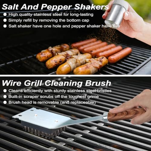 POLIGO 22PCS Heavy Duty BBQ Grill Accessories Set, Non-Slip Grill Tools for O...