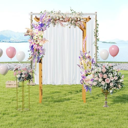 HAPPYGRILL 7 FT Wooden Garden Arch for Climbing Plants