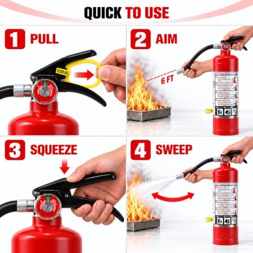 5 lb ABC Dry Chemical Fire Extinguishers 1-Pack for Home & Car