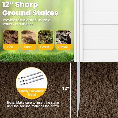 RELAX4LIFE Privacy Fence Screen, PVC Decorative Garden Fence Vinyl Fence Pane...