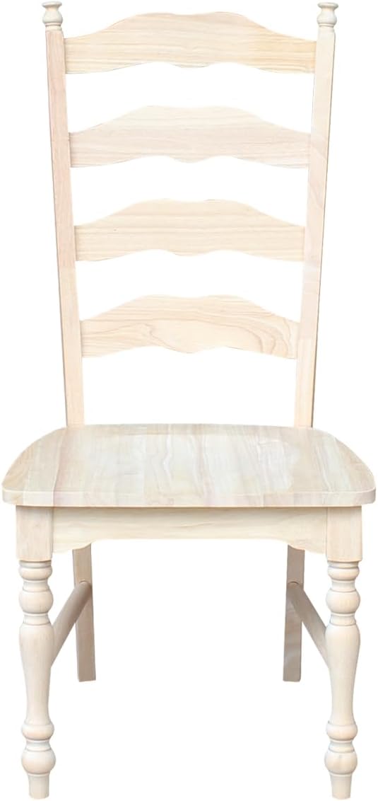 IC International Concepts Set of 2 Maine Solid Wood Chairs, Unfinished
