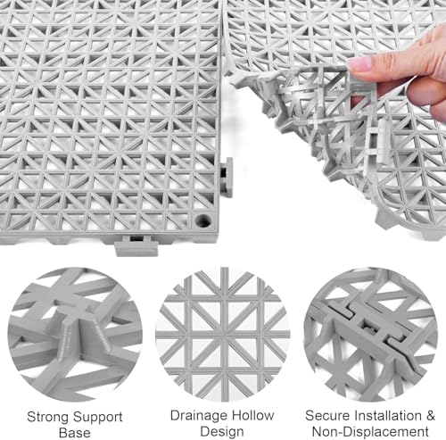 MYFAMIREA Modular Interlocking Cushion 24 Pack 11.8" x 11.8" Rubber...