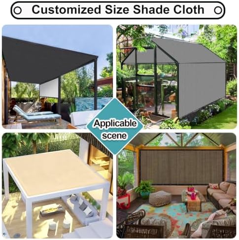 Shade&Beyond 90% Sun Shade Cloth with Grommets, 8' X 8' Pergola S...