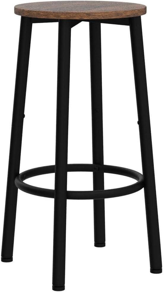 HOOBRO Bar Stools, Set of 2 Bar Chairs, Kitchen Round Height Stools with Foot...