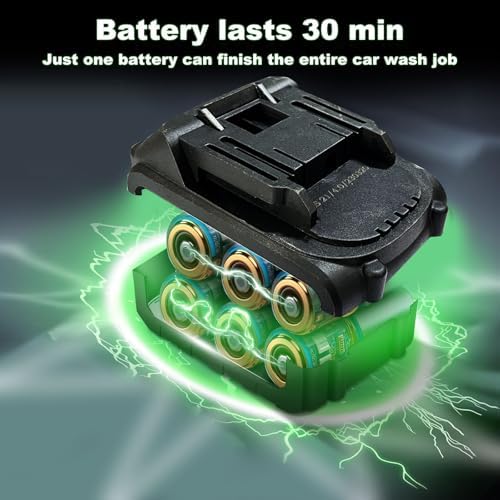 Portable Cordless Blade Blower, 6-in-1 Nozzle Powered by 1220 PSI Battery for...