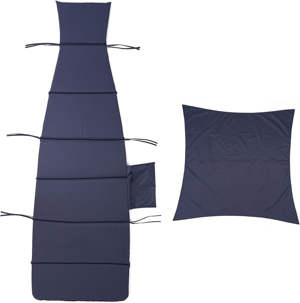 Outdoor Hanging Lounge Chair Cushion with Umbrella – High-Resilience Sponge, ...