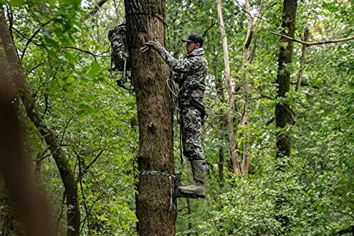 Hawk Full Platform Stand w/Silent Strap Attachment for Deer Hunting, Black