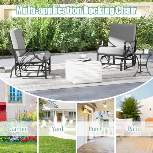 GIANTEX Outdoor Glider, Patio Rocking Chair with Thick Cushion