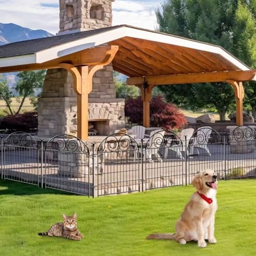 Getlay Tall Garden Fence with Gate, 36 Inch(H) 4 Panels Dog Fence Outdoor for...