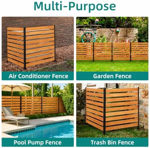 48 * 48 Inch Wood Privacy Fence Screen, Wooden Fence Panels for Outdoor Yard ...