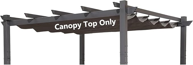 Pergola Shade Cover Replacement Canopy Top Compatible with 10 X 10 ft 6-Bar P...