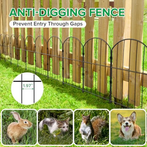 VANCASTLE Decorative Garden Fence Outdoor, 20ft (L) x 24in (H), 19 Panels