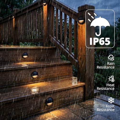 GKOLED 12 Pack Low Voltage LED Deck Lights, Landscape Step Lights Fixtures, 2...