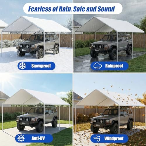 10x20FT Heavy Duty Carport Canopy Replacement Cover