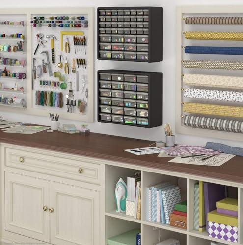 Akro-Mils 44-Drawer Plastic Drawer Storage Cabinet for Garage Organization, B...