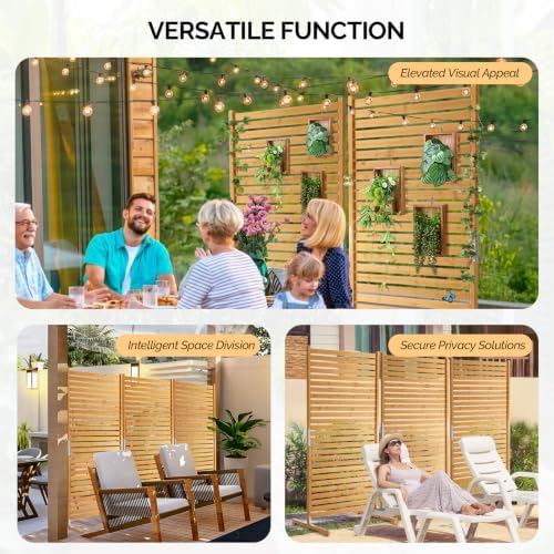 VINGLI 74" x 36" Wooden Privacy Fence for Trash Can, Air Conditione...