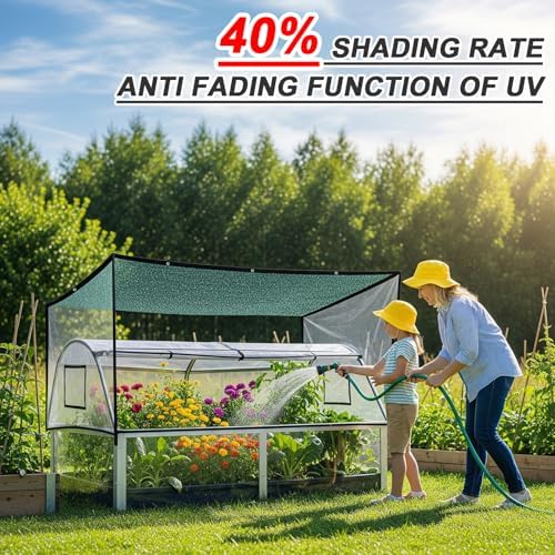 SUNNY GUARD Sun Shade Cloth, 20 x 20 FT Green HDPE Mesh