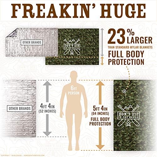 Don’t Die in The Woods – Freakin’ Huge Emergency Blankets [Camo]