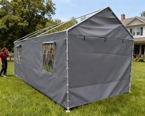 Rutile 10x20 Carport Replacement Sidewall, 180G PE Waterproof & UV Protec...