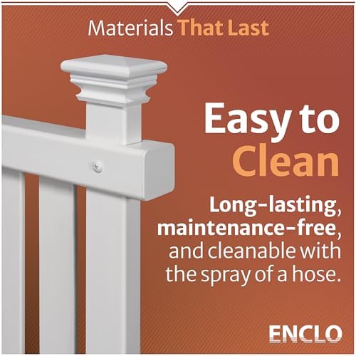Enclo Premium White Vinyl Privacy Screen, DIY No Dig Kit