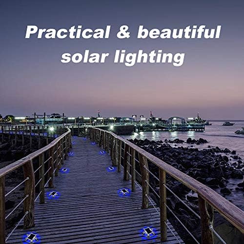 VOLISUN Solar Dock Driveway Deck Outdoor Pathway LED Lights, 12-Pack