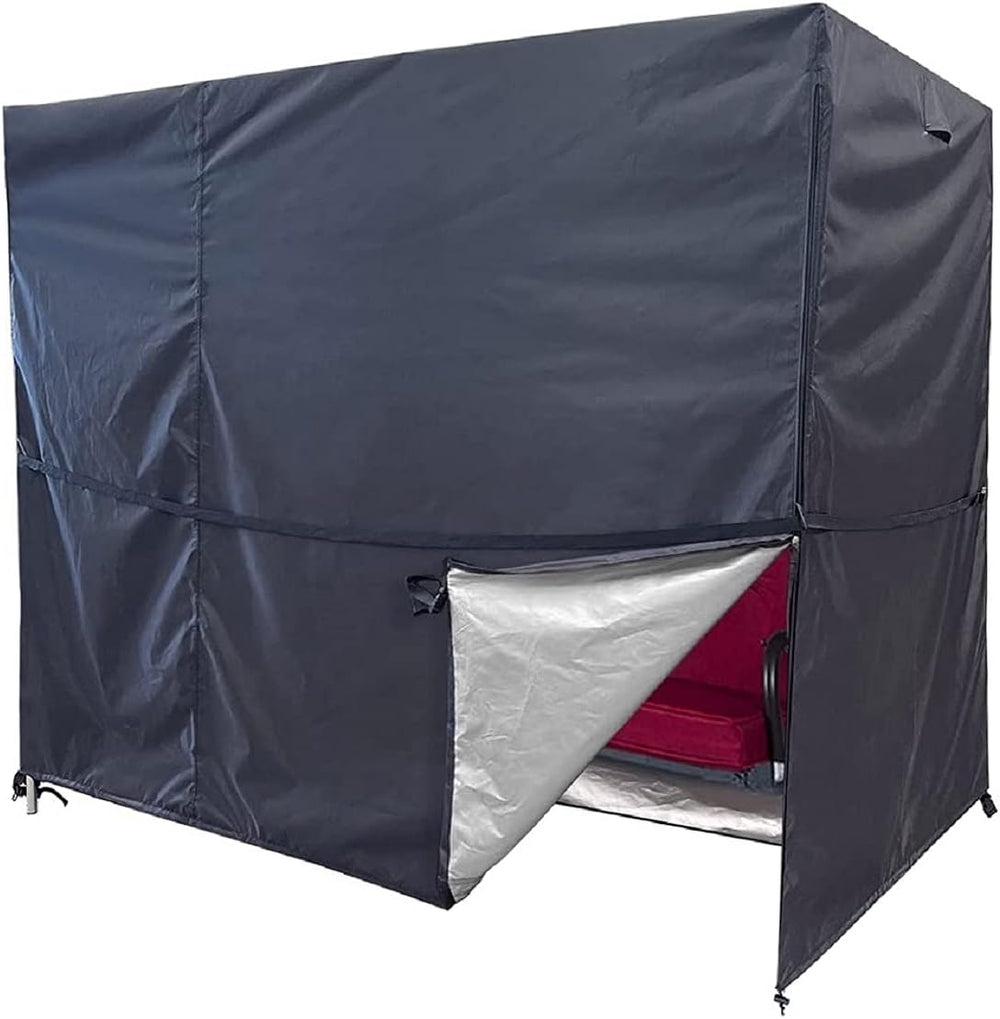 Patio Black Hammock Swing Cover, Triple Seater Garden Swing, Waterproof, UV R...