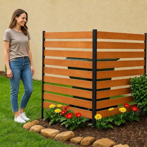48 * 48 Inch Wood Privacy Fence Screen, Wooden Fence Panels for Outdoor Yard ...