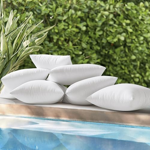 MIULEE 20x20 Inch Outdoor Pillow Inserts, Pack of 4 Waterproof Pillows