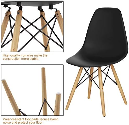 GIANTEX Dining Chairs Set of 4 Black, Mid Century Modern Dining Chairs