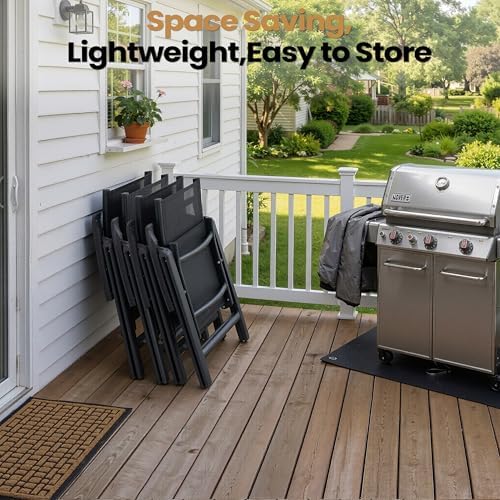 Folding Patio Chairs Set of 2, Aluminum High Back Outdoor Recliners