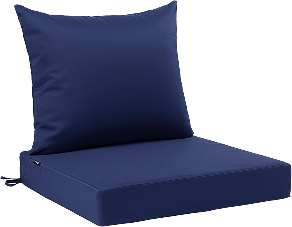 Favoyard Outdoor Patio Seat Cushions Set, 19 x 19 Inch, Waterproof, Blue