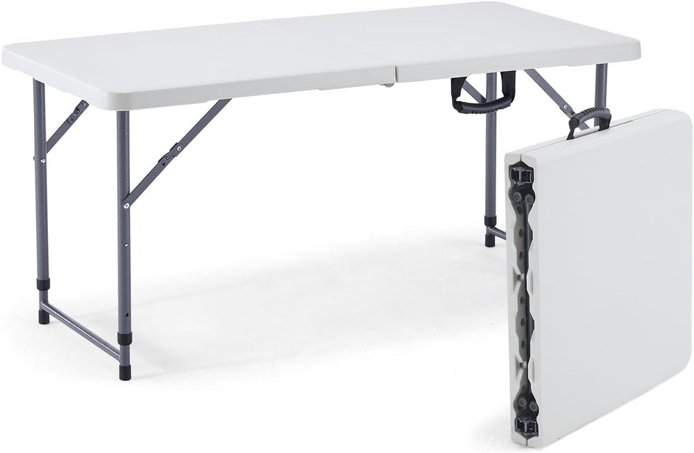 KAIHAOWIN Plastic Folding Table-4ft Portable Table Foldable Legs and Adjustab...