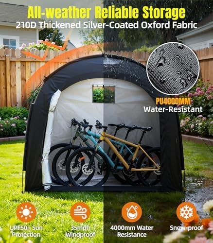 Housolution Bike Storage Tent Shed for 3Bikes, Outdoor Portable Bike Cover
