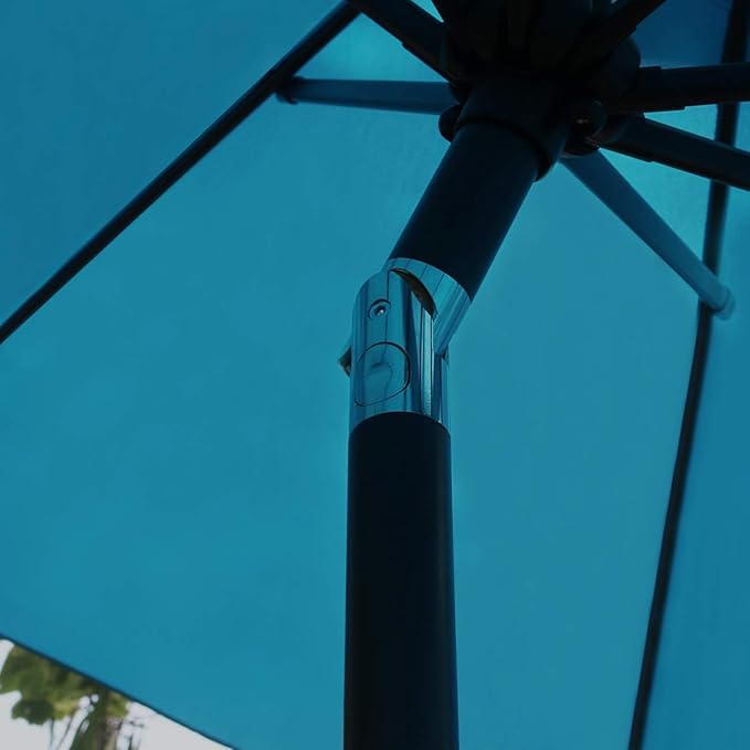 Sunnyglade 9' Solar LED Lighted Patio Umbrella with 8 Ribs/Tilt Adjustmen...